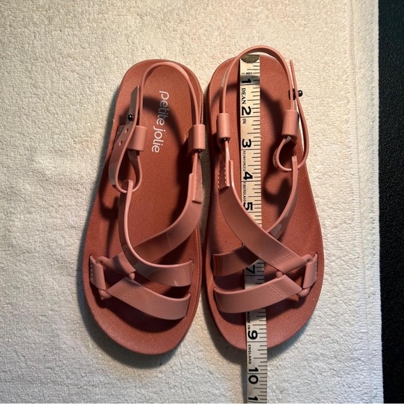 Brazilian pink jelly sandals with an adjustable studded back strap Size 5-6 - Picture 5 of 5